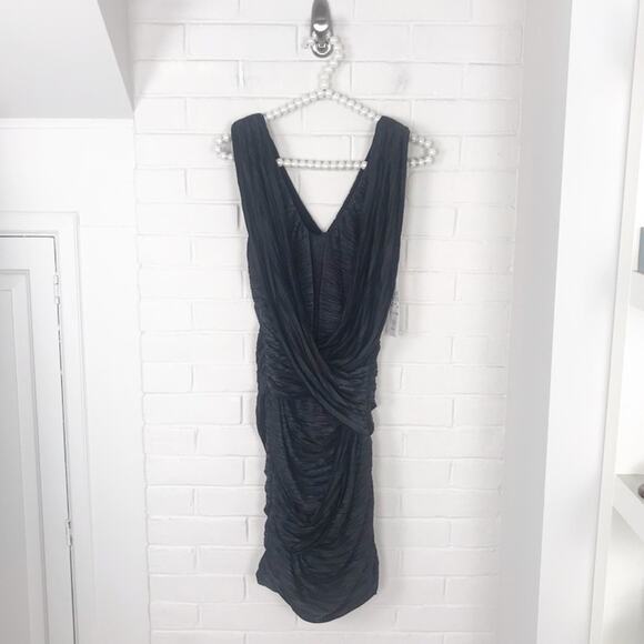 NWT Nicole Miller Sample Black Drape Formal Cocktail Dress Size 4 - Picture 3 of 15